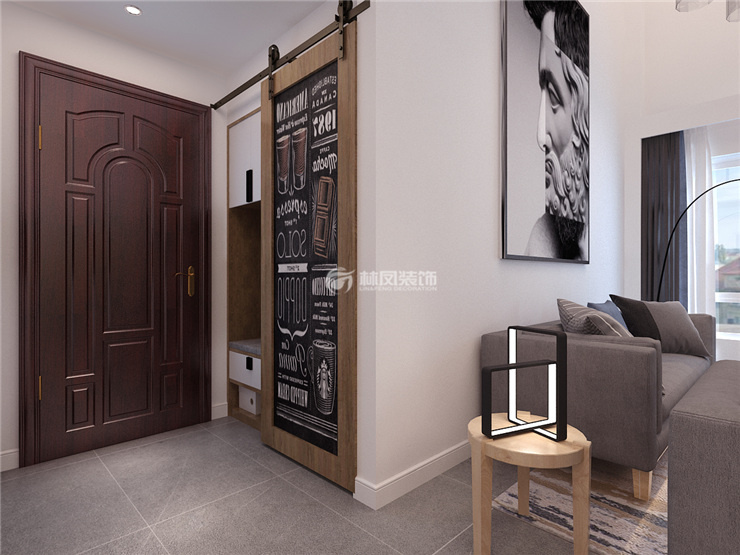 北歐風格玄關谷倉門設計裝修效果圖