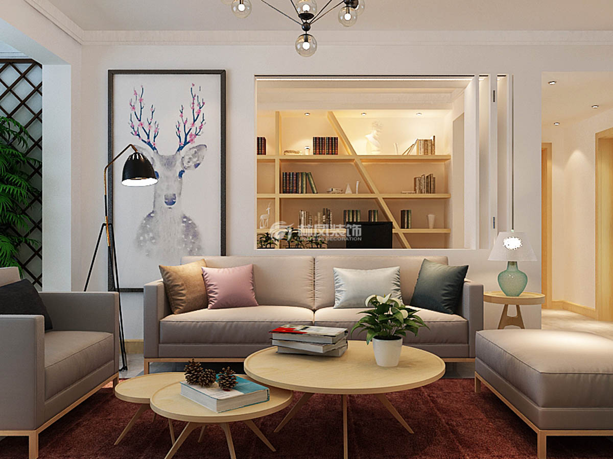 北歐風格客廳落地燈裝修效果圖