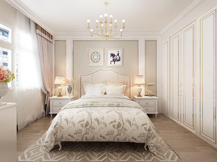 美式風格臥室臺燈裝修效果圖