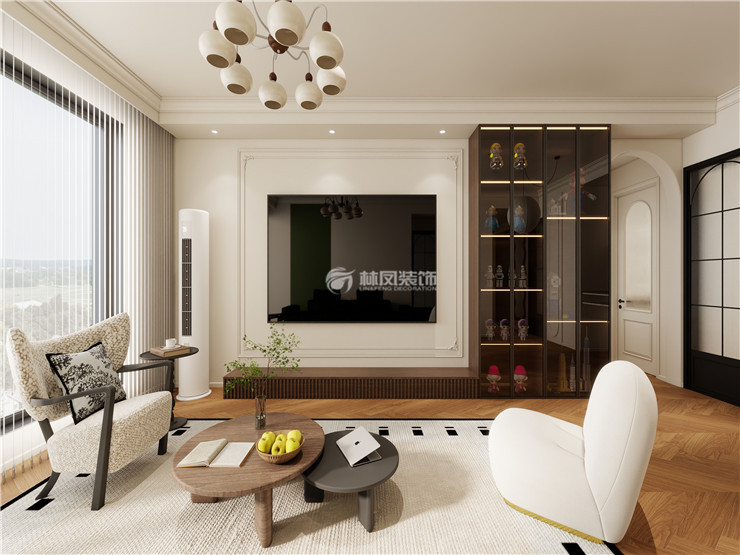 華沃濱河灣-150平-輕法復(fù)古奶油風(fēng)格-客廳 (2).jpg